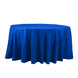 132inch Royal Blue Cotton Blend Round Tablecloth Seamless for 6 Foot Table