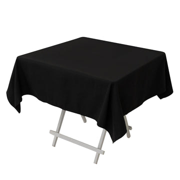 Cotton Blend 54"x54" Square Tablecloth Black - Wrinkle-Resistant Finish for Modern Table Settings