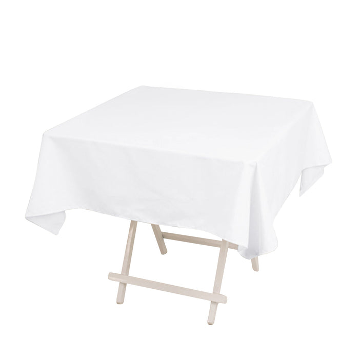 Cotton Blend 54x54inch Square Tablecloth White - Wrinkle-Resistant Table Cover