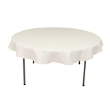 Ivory Cotton Blend Round Tablecloth - 70"