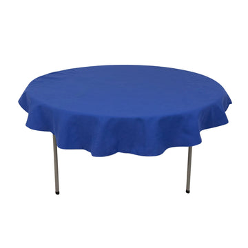 Cotton Blend 70" Round Tablecloth Royal Blue - Wrinkle-Resistant Table Cover