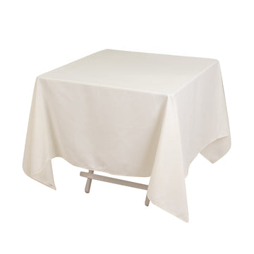 Cotton Blend 70"x70" Square Tablecloth Ivory - Wrinkle-Resistant Fabric Table Cover