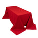 Red Cotton Linen Blend Rectangular Tablecloth Seamless 90x132inch for 6 Foot Table With Floor-Length