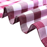 60"x126" White Burgundy Buffalo Plaid Rectangle Tablecloth, Checkered Polyester Tablecloth