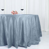 132inch Dusty Blue Accordion Crinkle Taffeta Seamless Round Tablecloth