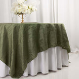 Dusty Sage Green Accordion Crinkle Taffeta Square Table Overlay