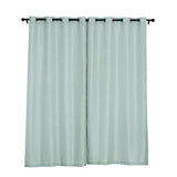 Handmade Dusty Blue Faux Linen Curtains 52inch x 108inch , Curtain Panels With Chrome Grommets