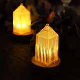 6 Pack Clear Warm White Mini Battery Operated Dimmable Lantern Lamp, Decorative Hanging Lantern