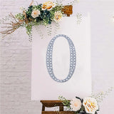 8 Inch Silver Decorative Rhinestone Number Stickers DIY Crafts - 0