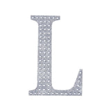 8 Inch Silver Decorative Rhinestone Alphabet Letter Stickers DIY Crafts - L#whtbkgd