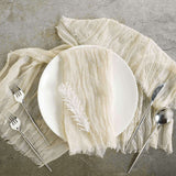 5 Pack | Cream Gauze Cheesecloth Boho Dinner Napkins | 24x19Inch