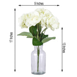 5 Bushes | Cream Artificial Silk Hydrangea Flower Bouquets