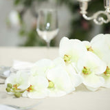 2 Stems | 40inch Tall Cream Artificial Silk Orchid Flower Bouquets