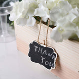 10 Pack | 2x3inch Mini Wooden Hanging Chalkboard Signs With Twine String and Chalk