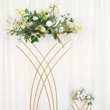 7ft Tall Gold Metal Wired Mermaid Tail Flower Frame Stand, Floral Display Wedding Pedestal