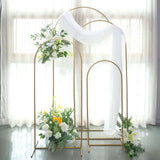 Set of 4 | Gold Metal Wedding Arch Chiara Backdrop Stand Floral Display Frame With Round Top
