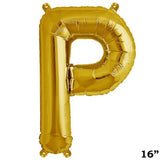 16" Shiny Metallic Gold Mylar Foil Alphabet Letter & Number Balloons