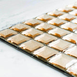 10 Pack | 12"x12" Rose Gold Peel and Stick Backsplash Mirror Wall Tiles