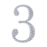 4inch Silver Decorative Rhinestone Number Stickers DIY Crafts - 3#whtbkgd