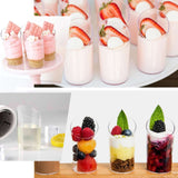 24 Pack | 3oz Clear Diminutive Flasket Plastic Dessert Cups, Disposable Appetizer Cups