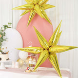 36 Pack | Metallic Gold DIY Mylar Foil Starburst Cone Balloons