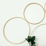 Set of 5 - Natural Wooden Rings for Crafts, Floral Hoop Wreath Wall Hanging Decor