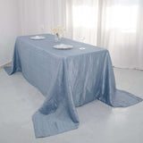 90x132Inch Dusty Blue Accordion Crinkle Taffeta Rectangular Tablecloth