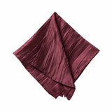 5 Pack | Burgundy Accordion Crinkle Taffeta Dinner Napkins | 20x20Inch