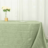 90x156inch Sage Green Accordion Crinkle Taffeta Rectangular Tablecloth