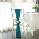 5 Pack | Accordion Crinkle Taffeta Teal Chair Sashes