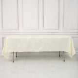 60"x102" Ivory Accordion Crinkle Taffeta Rectangle Tablecloth