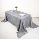 90x132Inch Silver Accordion Crinkle Taffeta Rectangular Tablecloth