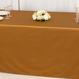 90x132inch Shimmer Gold Premium Scuba Rectangle Tablecloth, Wrinkle Free Seamless Polyester