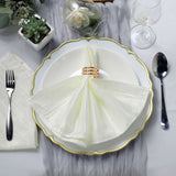 5 Pack | Ivory Accordion Crinkle Taffeta Dinner Napkins | 20x20Inch