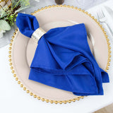 5 Pack | Royal Blue 200 GSM Premium Polyester Dinner Napkins, Seamless Cloth Napkins