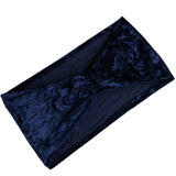 5 Pack Premium Crushed Velvet Chair Sashes Navy Blue Wide Ruffle Style#whtbkgd