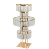Elegant gold and crystal three-tiered display stand #whtbkgd