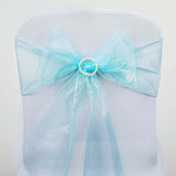 5 PCS | Light Blue Sheer Organza Chair Sashes