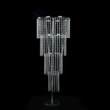 4ft Tall Event Centerpiece in Acrylic Clear Beaded Chandelier for Elegant Wedding#whtbkgd_99