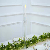 2 Pack | 26inch Tall Clear Crystal Glass Hurricane Taper Candle Holders