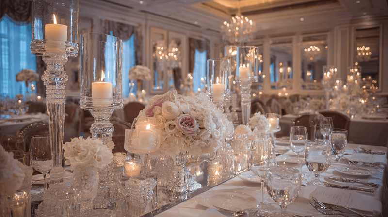 Crystal Centerpieces on Winter Wedding