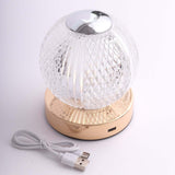 5inch Diamond Cut Crystal Ball Dimmable LED Centerpiece Lamp Touch Control, Rechargeable