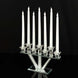 12inch Crystal Glass Candelabra With Crystal Filler 7-Branch Taper Candle Stick Holder Stand