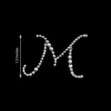 12 Pack | 1.5inch Clear Rhinestone Monogram Letter Jewel Sticker Self Adhesive DIY Diamond Decor - M