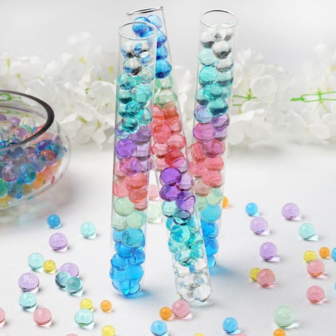 jelly beads in the tube vase