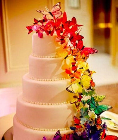 butterfly stickers on a cake