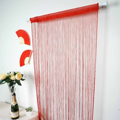 red tassel curtain