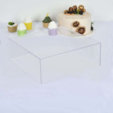 Clear Acrylic Cake Box Stand, Transparent Display Box Pedestal Riser with Hollow Bottom