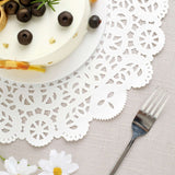 100 Pcs | 14inch Round White Lace Paper Doilies, Food Grade Paper Placemats