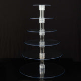 6-Tier Clear Round Acrylic Cupcake Tower Stand, Heavy Duty Cake Stand Dessert Display Film Sheet